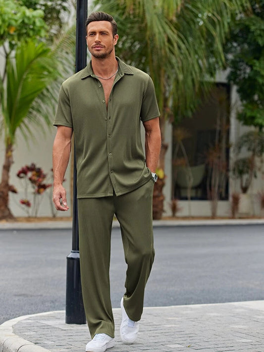 Casual Loose Fit Shirt Set