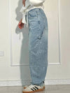Rhinestone Embellished High Waist Wide Leg Jeans