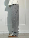 Rhinestone Embellished High Waist Wide Leg Jeans