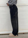 Rhinestone Embellished High Waist Wide Leg Jeans