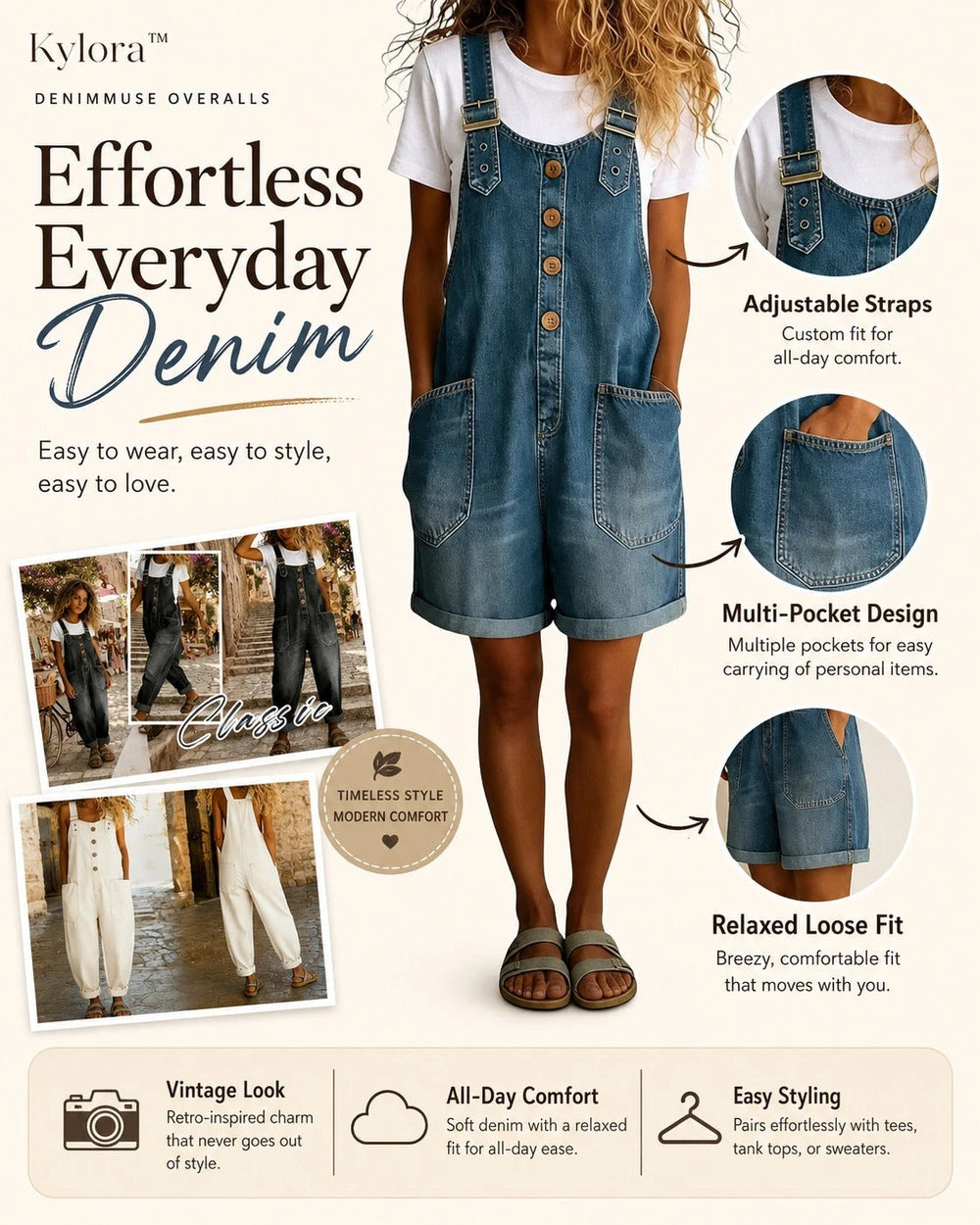 Casual Denim Overalls