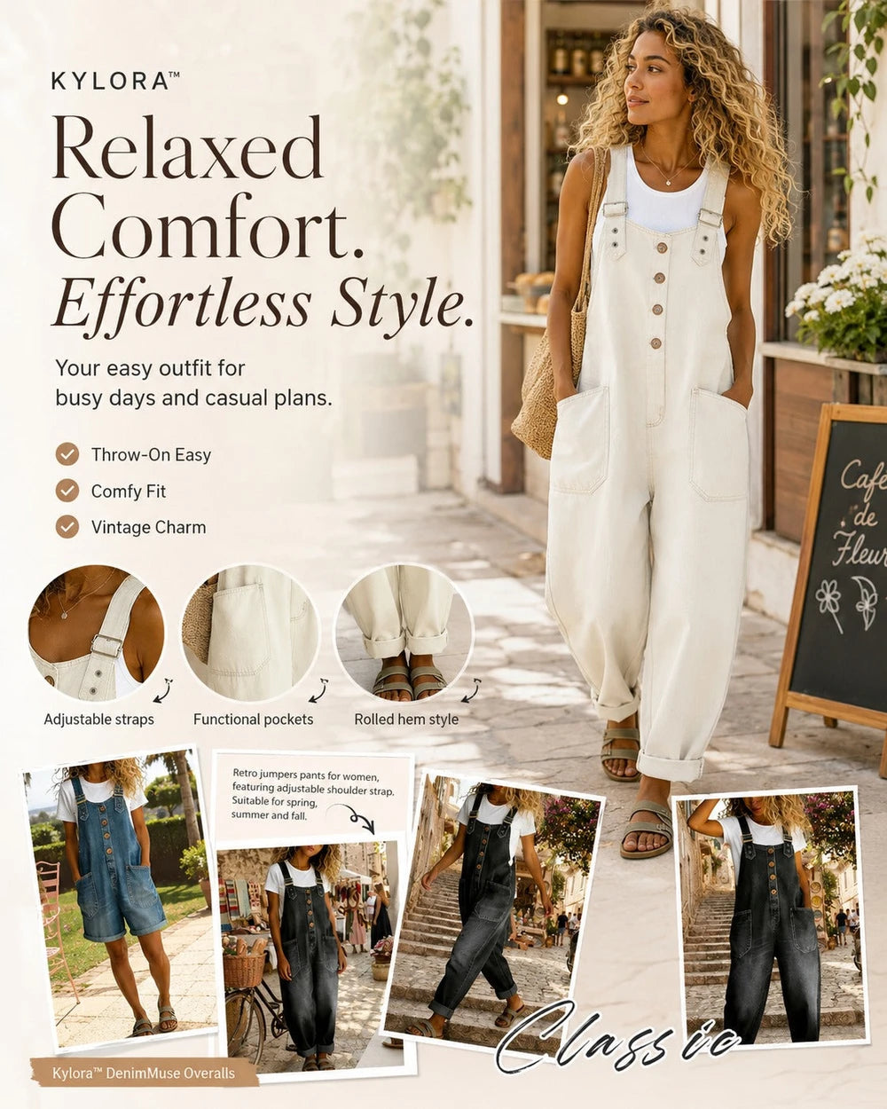 Casual Denim Overalls